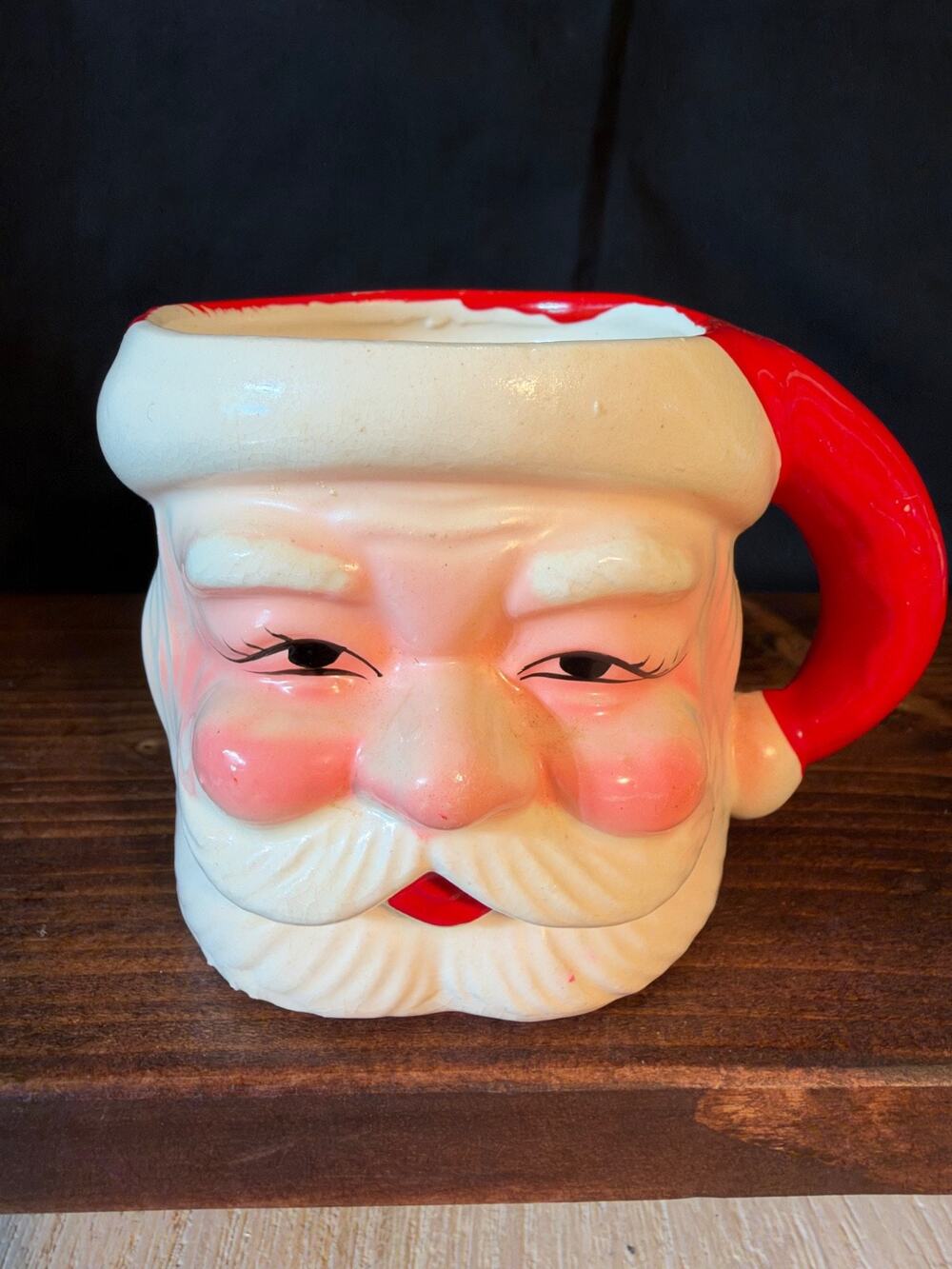Vintage Napco Santa Mug – Pink Cheeks Storybook Style – 3” Mid‑Century Japan